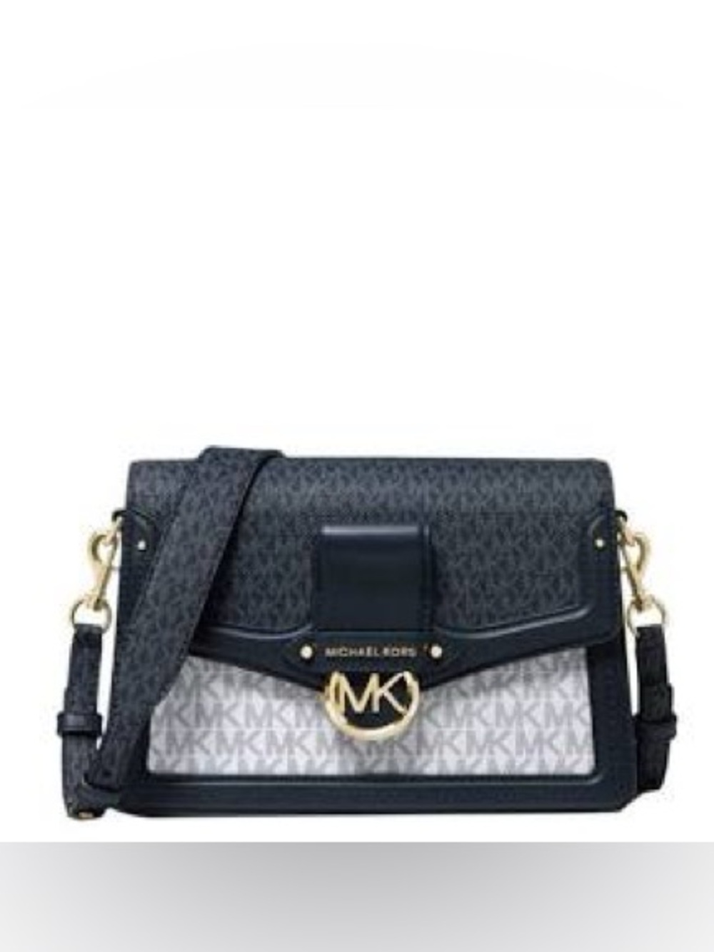 Michael Kors Jessie Medium Two-Tone Logo Shoulder Bag